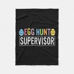 Egg Hunt Supervisor Matching Egg Hunting Mum Dad E Fleece Blanket