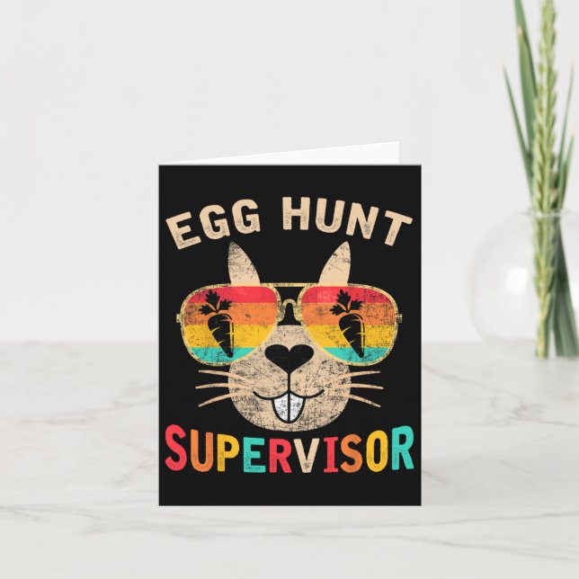 Egg Hunt Supervisor Retro Egg Hunting Party Mum Da Card (Front)