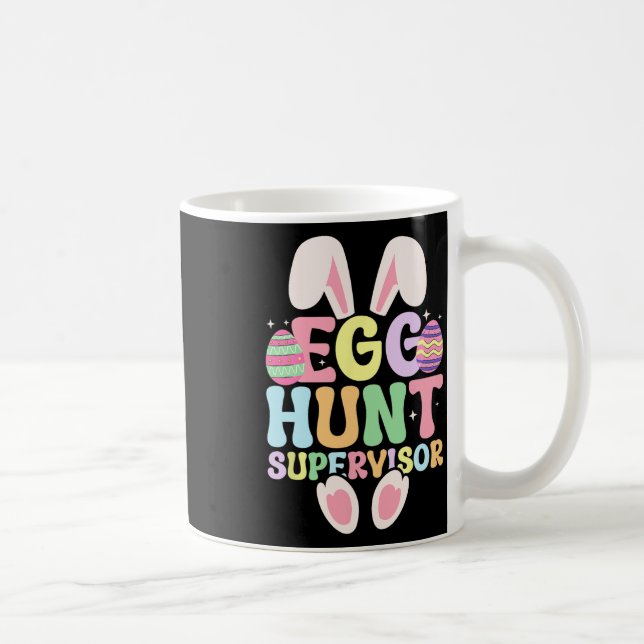 Egg Hunt Supervisor Retro Egg Hunting Party Mum Da Coffee Mug (Right)