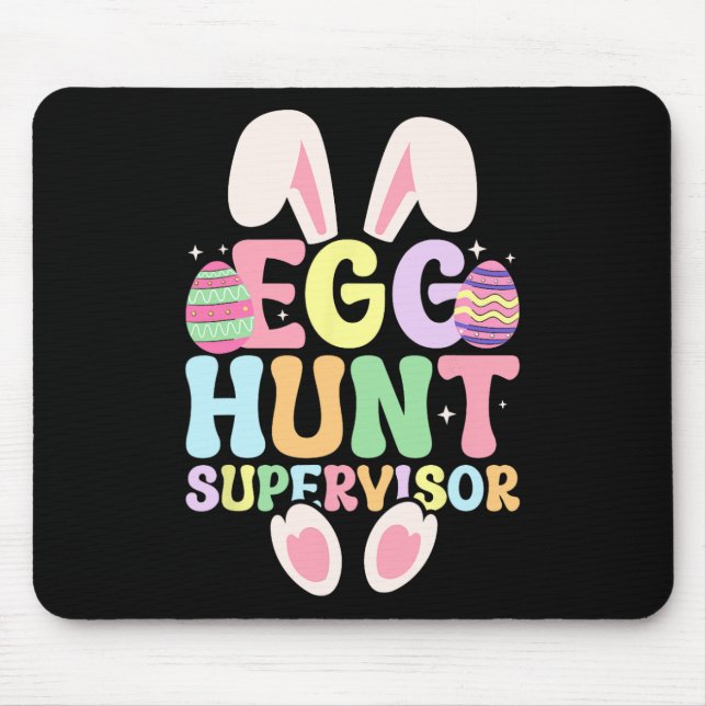Egg Hunt Supervisor Retro Egg Hunting Party Mum Da Mouse Mat (Front)