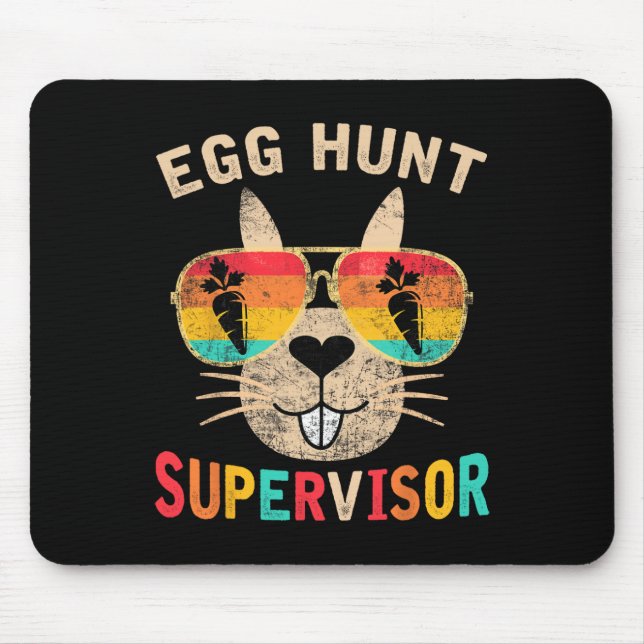 Egg Hunt Supervisor Retro Egg Hunting Party Mum Da Mouse Mat (Front)