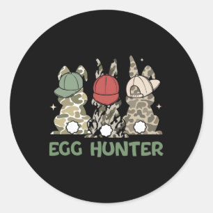 Egg Hunter Bunny Rabbit Hunting Easter Day Toddler Classic Round Sticker