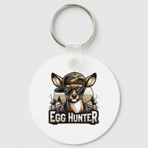 Egg Hunter Deer Buck Backward Cap Deer Hunting Eas Key Ring