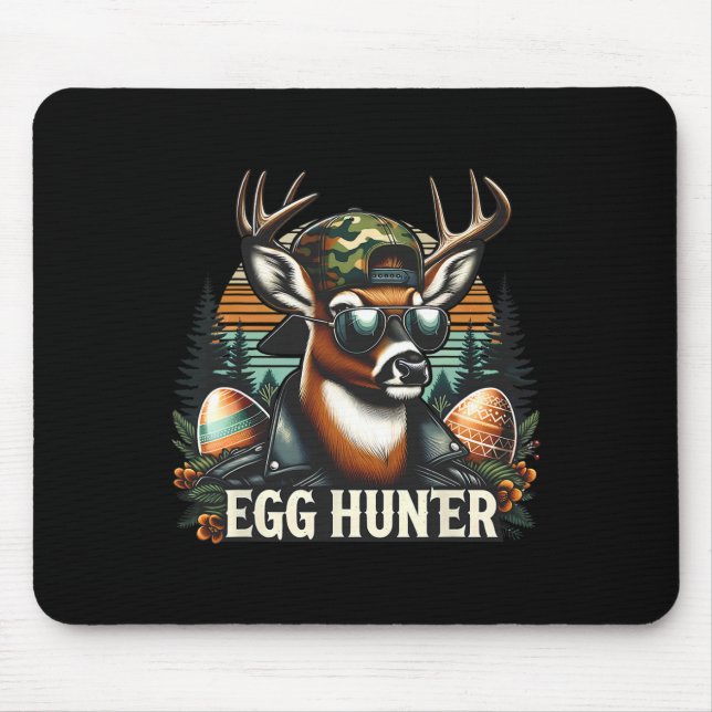 Egg Hunter Deer Buck Backward Cap Deer Hunting Eas Mouse Mat (Front)