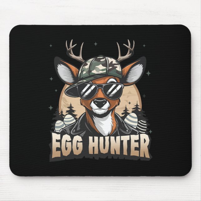 Egg Hunter Deer Buck Backward Cap Deer Hunting Eas Mouse Mat (Front)