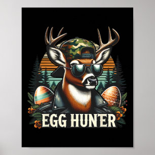 Egg Hunter Deer Buck Backward Cap Deer Hunting Eas Poster