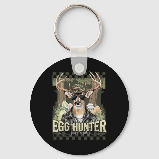 Egg Hunter Deer Buck Byckward Cap Deer Hunting Eas Key Ring (Front)