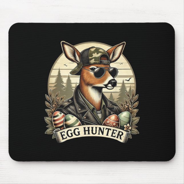 Egg Hunter Deer Buck Byckward Cap Deer Hunting Eas Mouse Mat (Front)