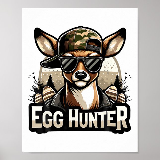 Egg Hunter Deer Buck Byckward Cap Deer Hunting Eas Poster (Front)
