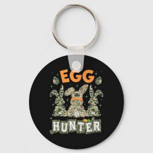 Egg Hunter Deer Buck Camo Cap Deer Hunting Easter Key Ring