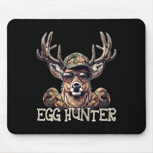 Egg Hunter Deer Buck Camo Cap Deer Hunting Easter  Mouse Mat (Front)