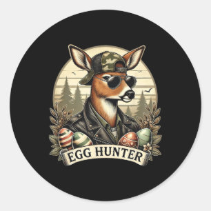 Egg Hunter Deer Buck Ckward Cap Deer Hunting Easte Classic Round Sticker