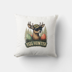 Egg Hunter Deer Buck Happy Easter Day Eggs Boys Ki Cushion