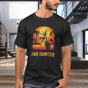 Egg Hunter Easter Bunny with Sunglasses Retro T-Shirt
