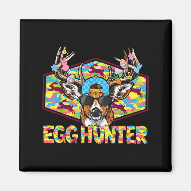 Egg Hunter Easter Deer Camo Buck Sunglasses Boys Magnet (Front)