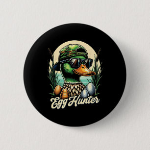 Egg Hunter Funny Easter Duck Egg Hunting 6 Cm Round Badge