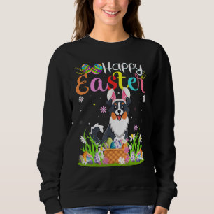 Egg Hunting Bunny Australian Shepherd Dog Happy Ea Sweatshirt