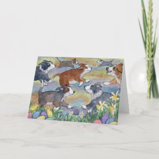 Egg Hunting Dogs, Border Collie Card