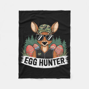 Egg Hunting Happy Easter Day Deer Hunting Easter B Fleece Blanket