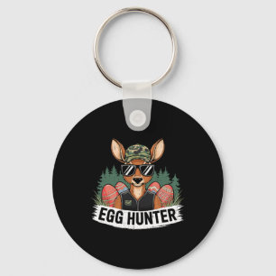 Egg Hunting Happy Easter Day Deer Hunting Easter B Key Ring