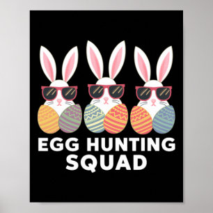 Egg Hunting Squad Boys Girls Easter Family  Poster