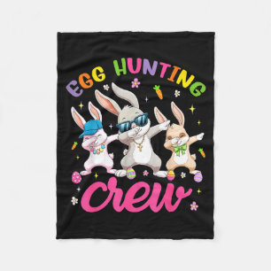 Egg Hunting Squad Crew Family Happy Easter Day Bun Fleece Blanket