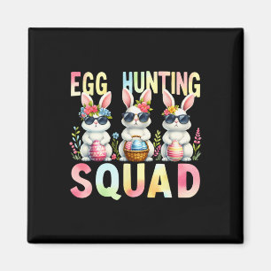 Egg Hunting Squad Easter Day Bunny Egg Hunt Happy  Magnet