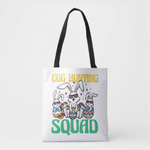 Egg Hunting Squad Easter Funny Kid Easter Egg Hunt Tote Bag