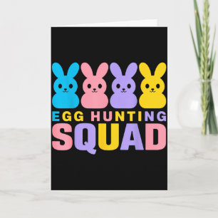 Egg Hunting Squad Funny Easter Bunny Family Event Card
