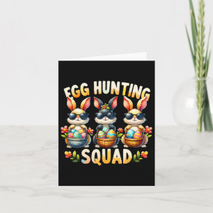 Egg Hunting Squad Happy Easter Day Bunny Egg Hunt Card