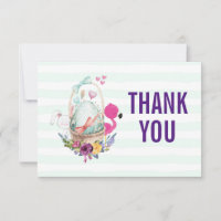 Egg in a Basket with Flamingo and Bunny Thank You
