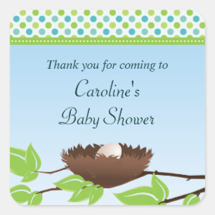Egg in Birds Nest Baby Shower Thank You  Sticker