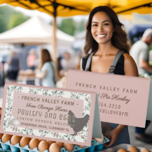 Egg  Label Botanical Hen Eggs Rose Farmhouse