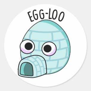 Egg-loo Funny Egg Pun  Classic Round Sticker