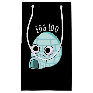 Egg-loo Funny Egg Pun Dark BG Small Gift Bag