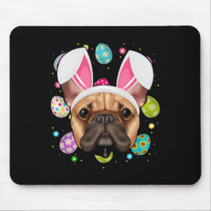Egg Lover Bunny Ear French Bulldog Face Easter Sun Mouse Mat