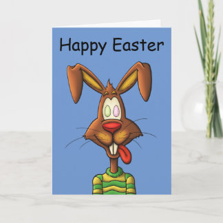 egg mad easter bunny funny cartoon drawing holiday card