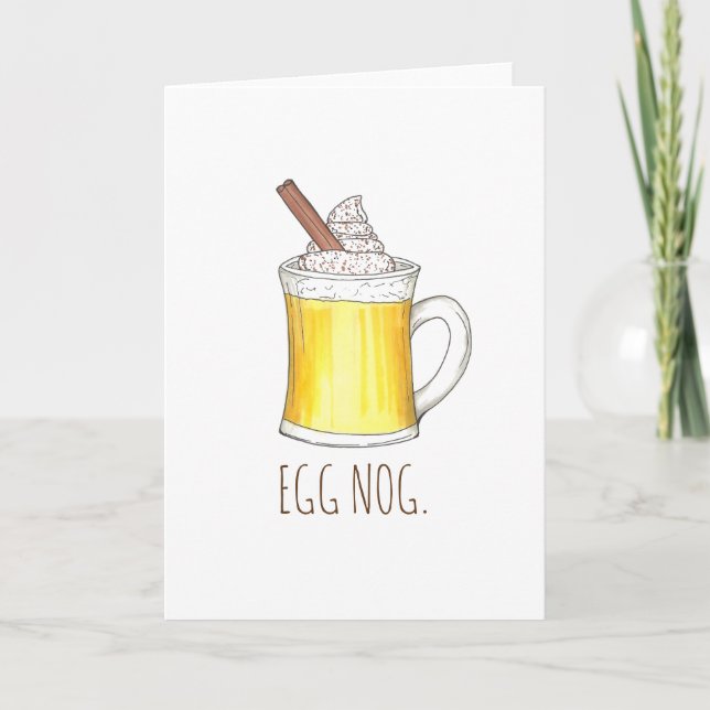 Egg Nog Eggnog Festive Holiday Christmas Card (Front)