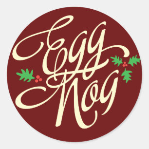 Egg Nog Red Cream Green Sticker