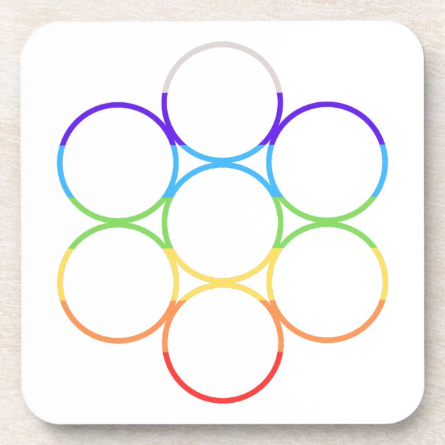 Egg of Life Chakra Square Set Coaster (Front)
