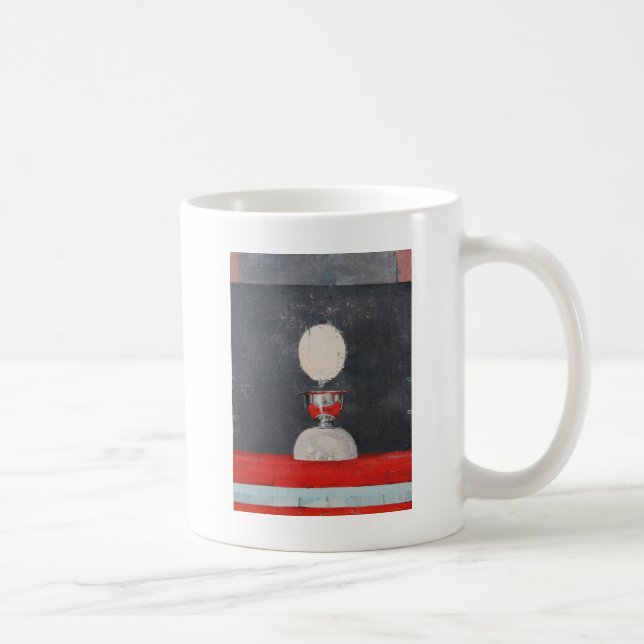 Egg over red and black coffee mug (Right)