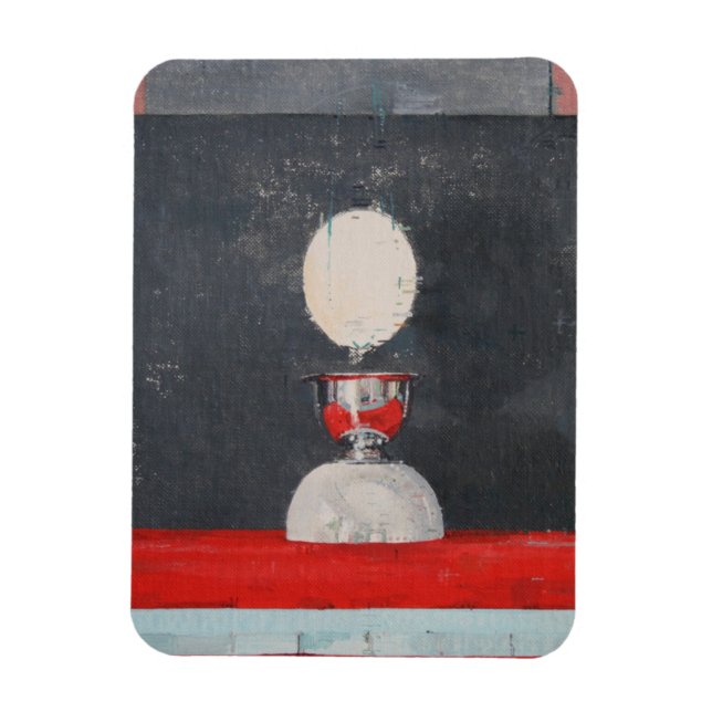 Egg over red and black magnet (Vertical)