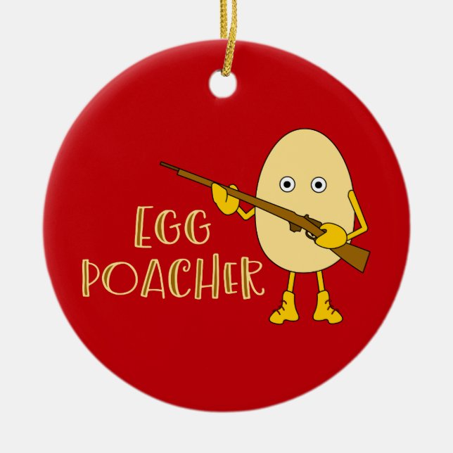 Egg Poacher  Ceramic Tree Decoration (Front)