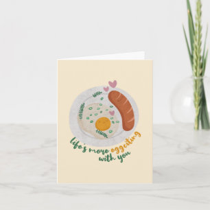 Egg Pun: Life's More Eggciting with You Note Card