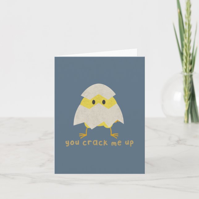 Egg Pun: You Crack Me Up Thank You Card (Front)