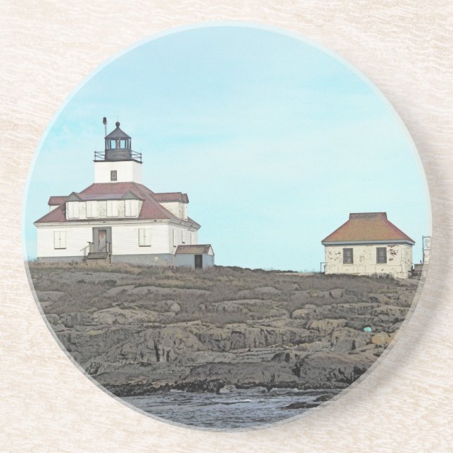 Egg Rock Lighthouse Coaster (Front)