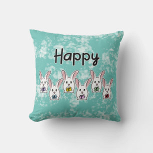 Egg Shaped Easter Rabbits Cushion