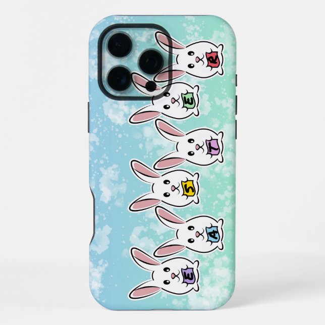 Egg Shaped Easter Rabbits iPhone Case (Back)