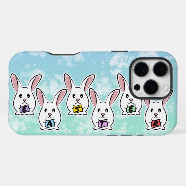 Egg Shaped Easter Rabbits iPhone Case (Back Horizontal)