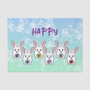 Egg Shaped Easter Rabbits Tissue Paper